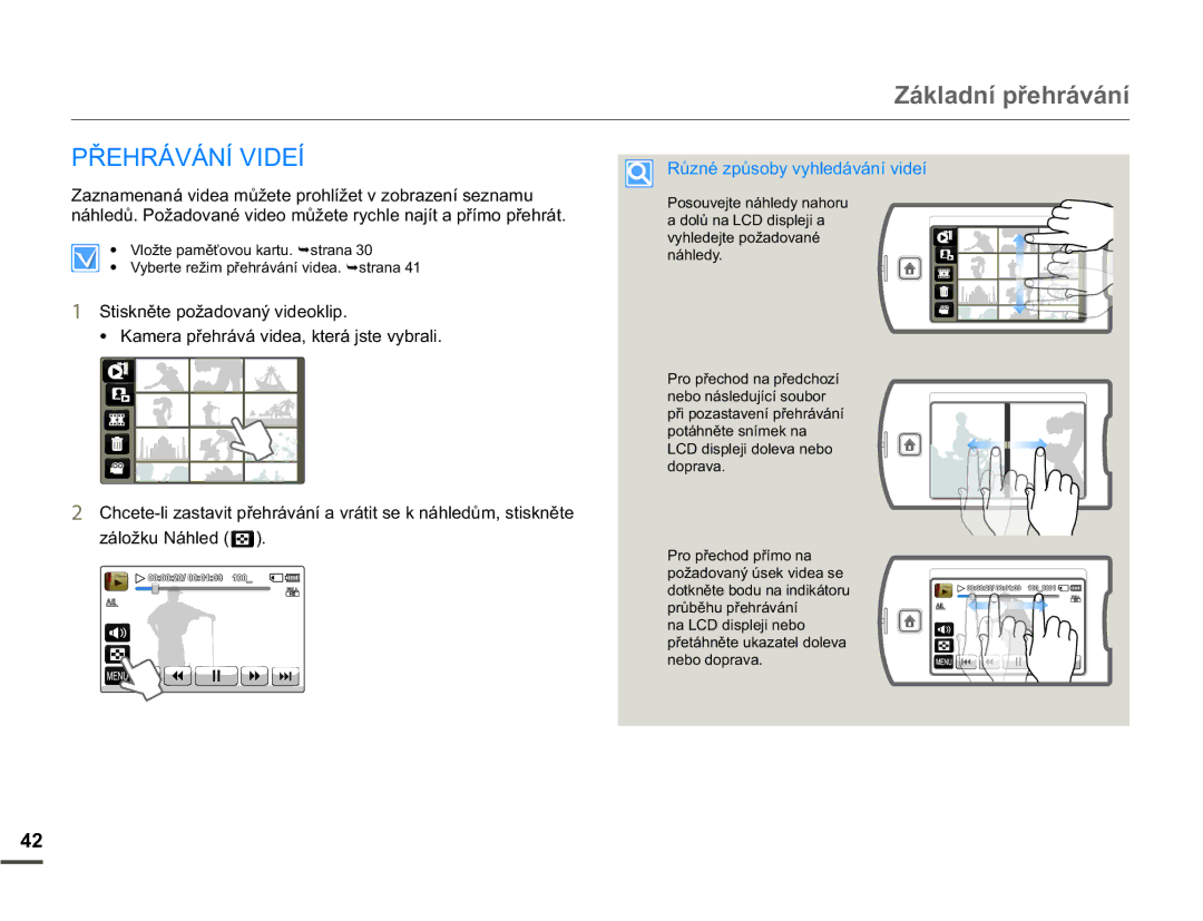 Samsung HMX-Q10TP/EDC manual =iNODGQtSĜHKUiYiQt, 3ě+5È9È1Ë9,Ë, =DQDPHQDQiYLGHDPĤåHWHSURKOtåHWYREUDHQtVHQDPX 