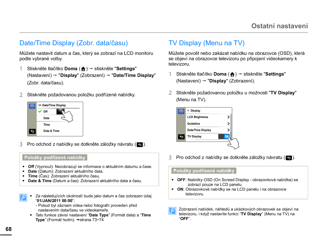 Samsung HMX-Q10TP/EDC DWH7LPHLVSOD\=REUGDWDþDVX, 79LVSOD\0HQXQD79, SRGOHY\EUDQpYROE\, =REUGDWDþDVX 