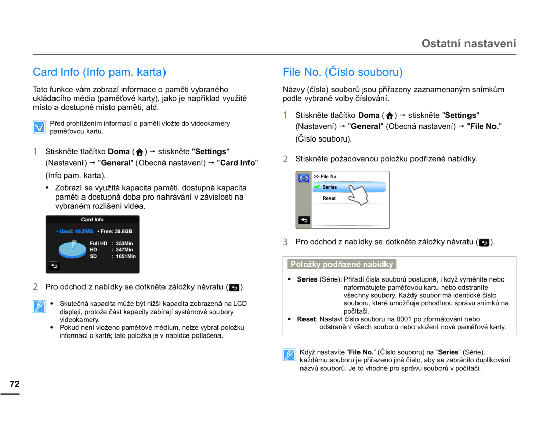 Samsung HMX-Q10TP/EDC, HMX-Q10BP/EDC manual LOH1RýtVORVRXERUX, PtVWRDGRVWXSQpPtVWRSDPČWLDWG, ,QirSdpNduwd 