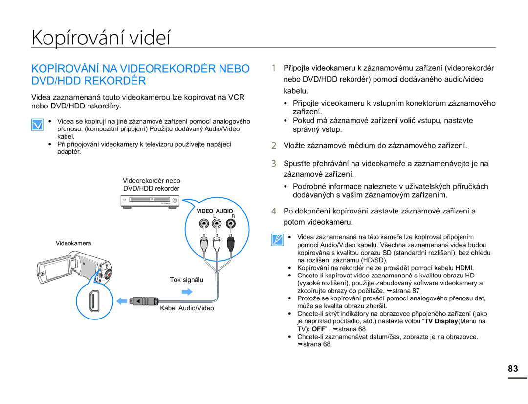 Samsung HMX-Q10BP/EDC manual Kopírování videí, 23Ë529È1Ë1$9,25.25e51%2 9+5.25e5, QHER9+UHNRUGpU\, Ndehox 