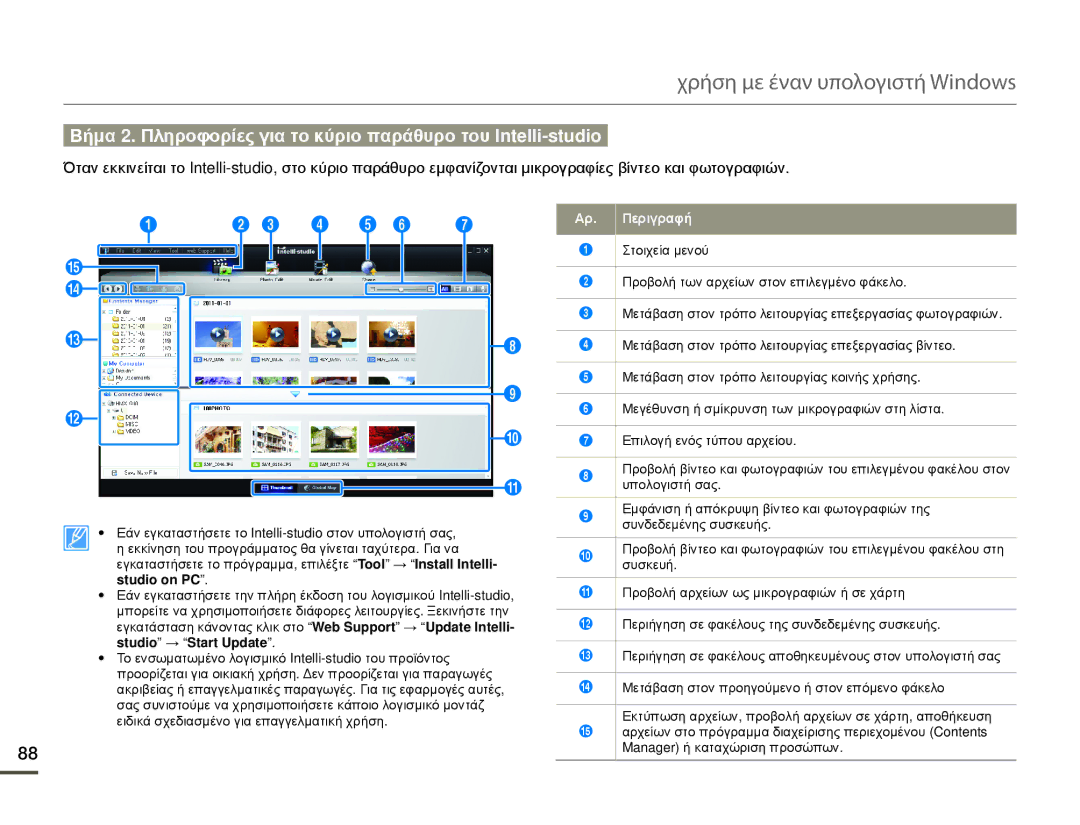 Samsung HMX-Q10TP/EDC, HMX-Q10BP/EDC manual Χρήση με έναν υπολογιστή Windows, Αρ. Περιγραφή 