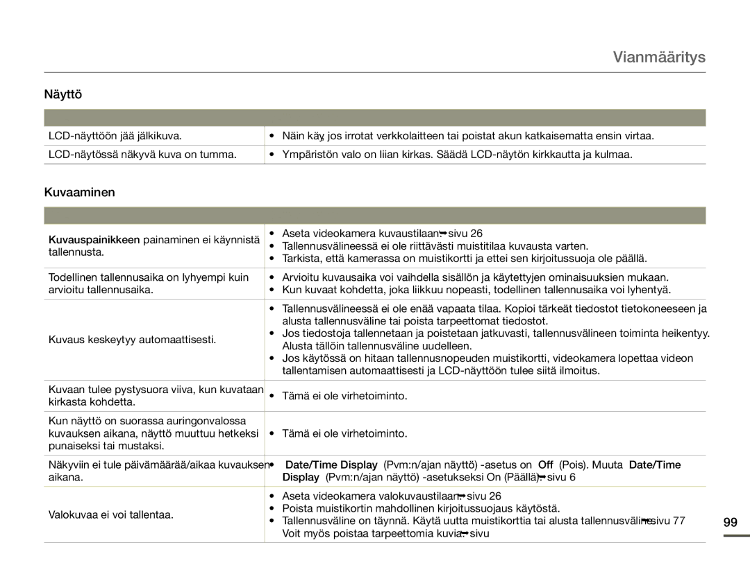 Samsung HMX-Q10TP/EDC, HMX-Q10PP/EDC, HMX-Q10BP/EDC manual Kuvaaminen, Voit myös poistaa tarpeettomia kuvia. ¬sivu 