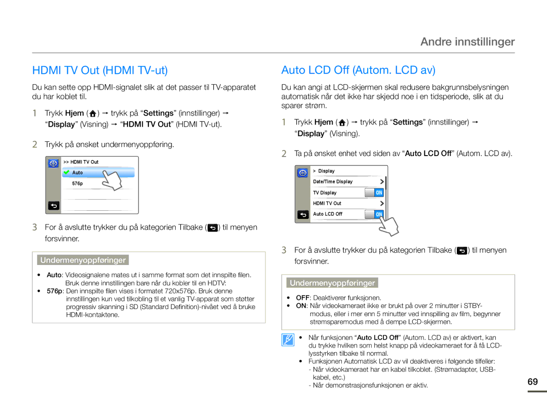 Samsung HMX-Q10TP/EDC, HMX-Q10PP/EDC, HMX-Q10BP/EDC manual Hdmi TV Out Hdmi TV-ut, Auto LCD Off Autom. LCD av 