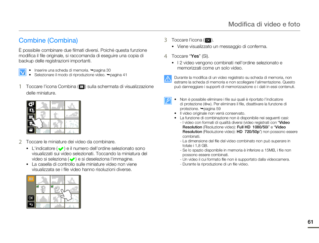 Samsung HMX-Q10UP/EDC, HMX-Q10TP/EDC, HMX-Q10BP/MEA, HMX-Q10BP/EDC, HMX-Q100BP/EDC, HMX-Q100UP/EDC manual  , Combine Combina 