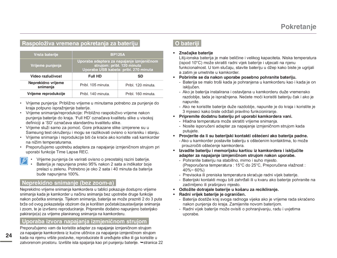 Samsung HMX-Q10UP/EDC, HMX-Q10BP/EDC manual PCìCLMGDCVGTKLG, CFCRVGT\CPCRCLCPLGK\OLGPKìPQOUVTWLQOPCMQPWRQTCDG 