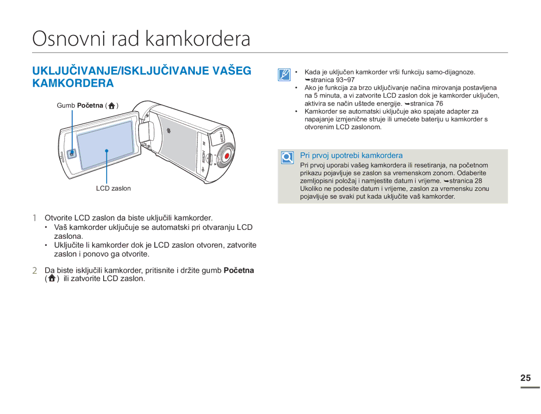 Samsung HMX-Q10BP/EDC manual Osnovni rad kamkordera, 7ê+8#0,+5-.,7ê+8#0,8#Ī, Kamkordera, DvorqLSrqryrJdRwyrulwh 