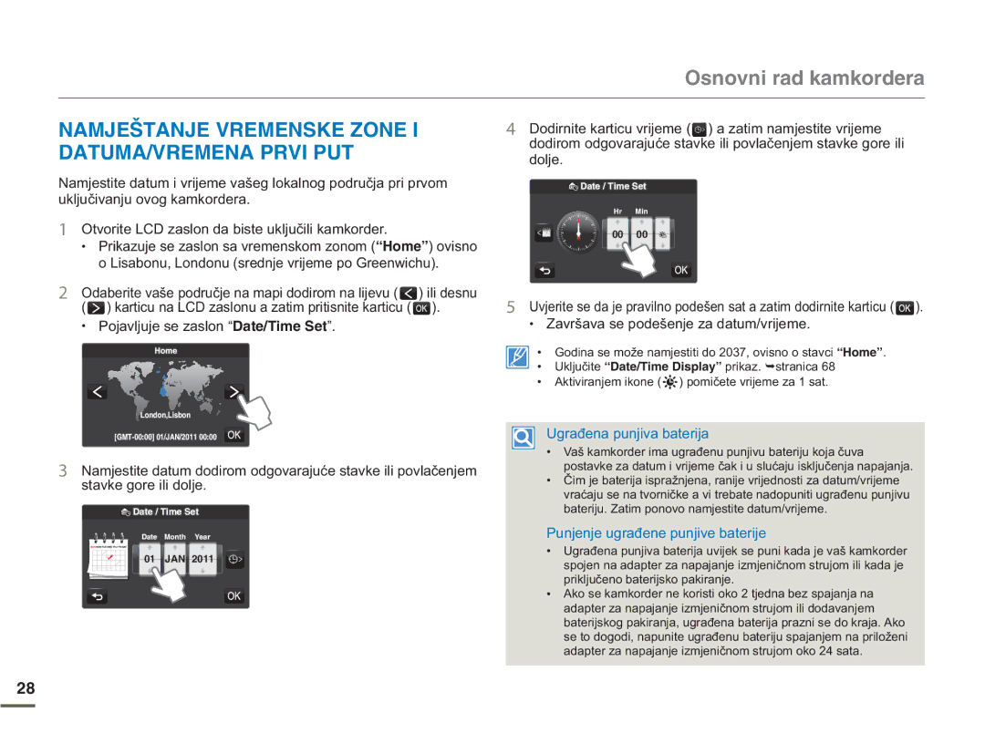 Samsung HMX-Q10UP/EDC manual Namještanje Vremenske Zone I C/#84/0#248+276, 3RMDYOMXMHVHDVORQ³&CVG6KOG5GV, Gromh 