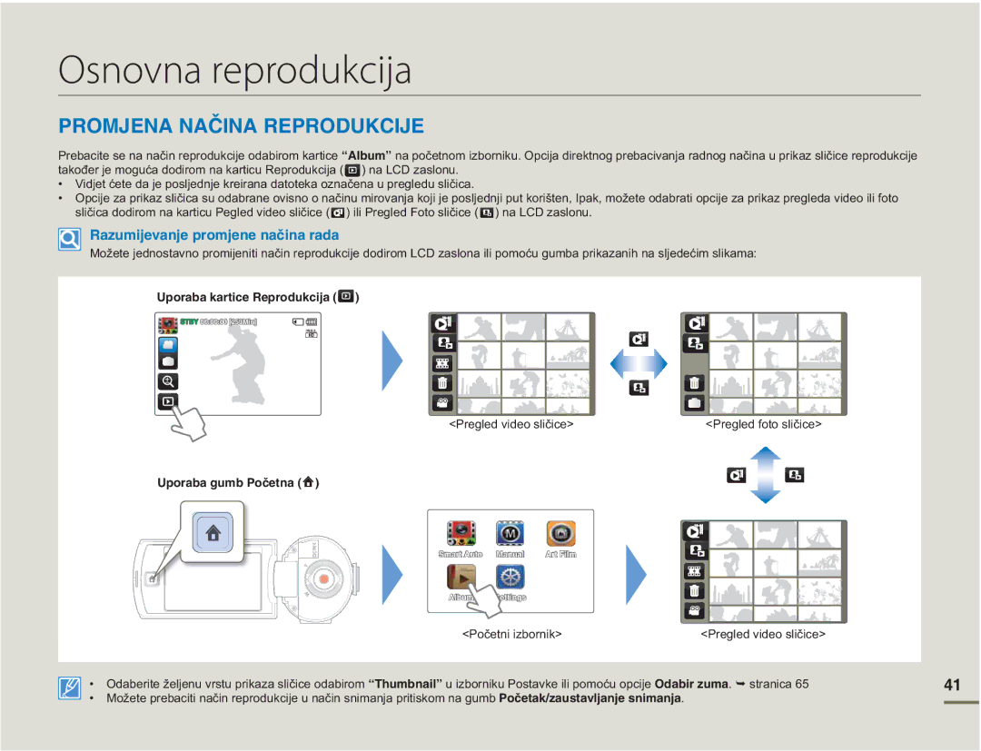 Samsung HMX-Q10BP/EDC manual Osnovna reprodukcija, 241/,0#0#ê+0#4241&7-%+, 3UHJOHGYLGHRVOLþLFH!3UHJOHGIRWRVOLþLFH 