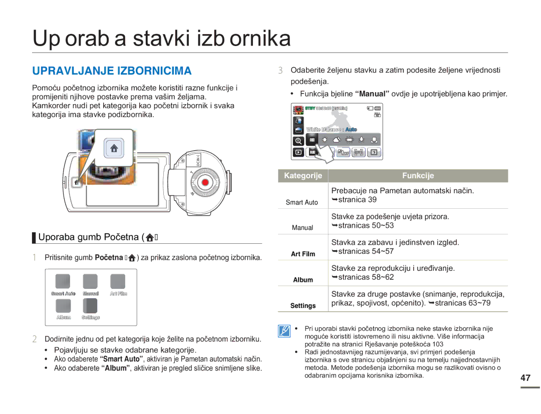 Samsung HMX-Q10BP/EDC Uporaba stavki izbornika, 724#8.,#0,+$140+%+/#, NdwhjrulmdLpdVwdynhSrgleruqlnd, ¬Vwudqlfd 