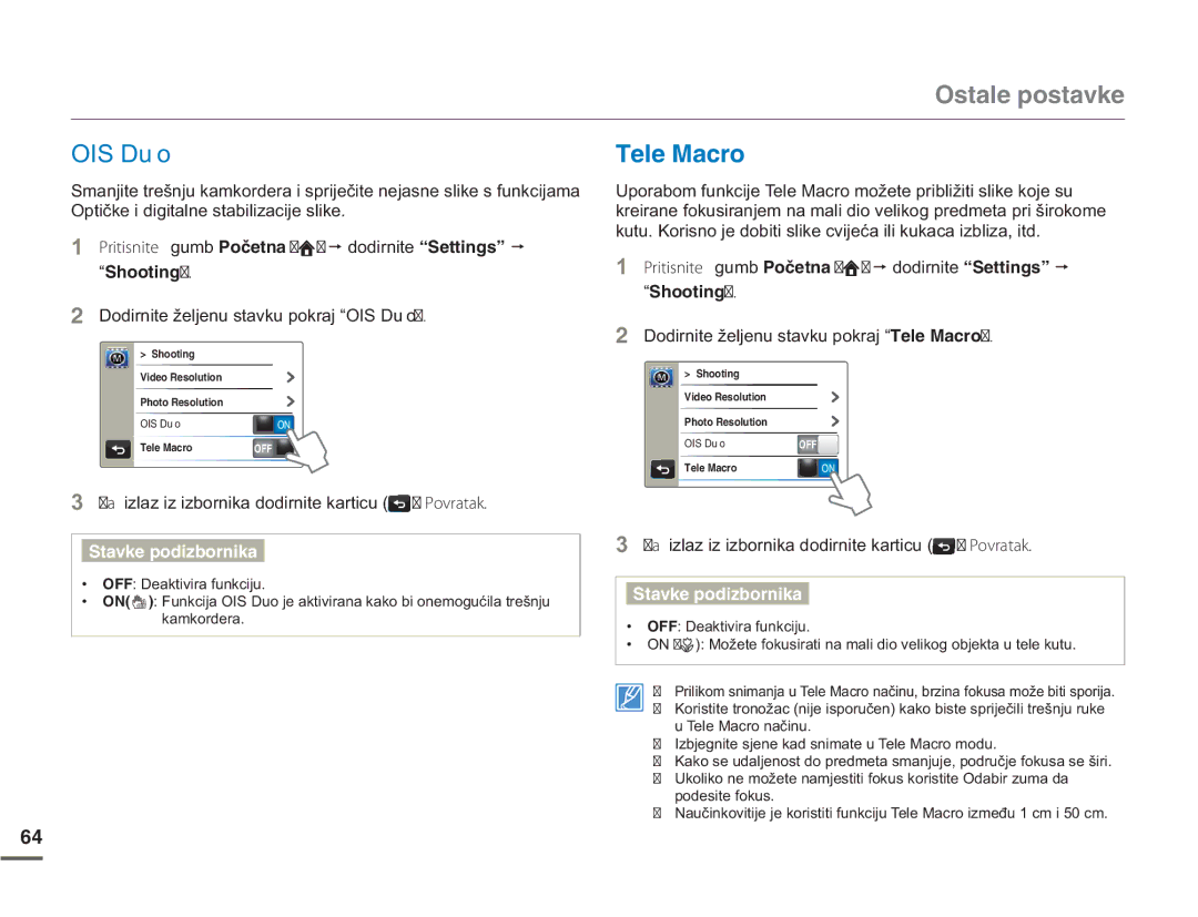 Samsung HMX-Q10UP/EDC, HMX-Q10BP/EDC manual 1UVCNGRQUVCXMG, ³5JQQVKPI, RGLUQLWHåHOMHQXVWDYNXSRNUDM³ OIS Duo 