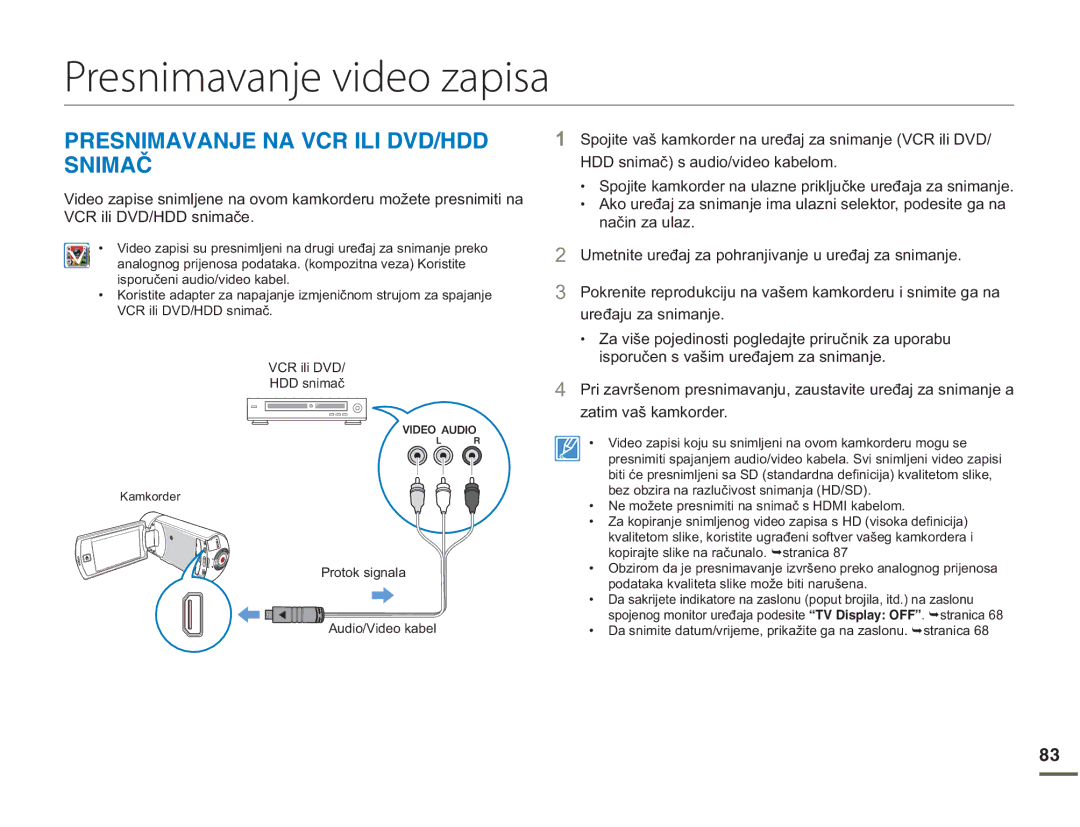 Samsung HMX-Q10BP/EDC, HMX-Q10UP/EDC manual Presnimavanje video zapisa, 2450+/#8#0,0#8%4+.+&8&*&& 50+/#ê 