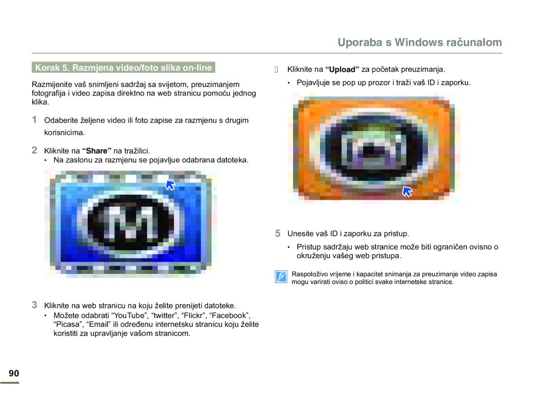 Samsung HMX-Q10UP/EDC, HMX-Q10BP/EDC Klika, Korisnicima Kliknite na ő5JCTGŒQDWUDåLOLFL, RNUXåHQMXYDãHJZHESULVWXSD 