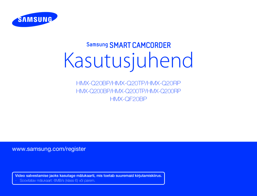 Samsung HMX-Q20BP/EDC manual Kasutusjuhend 