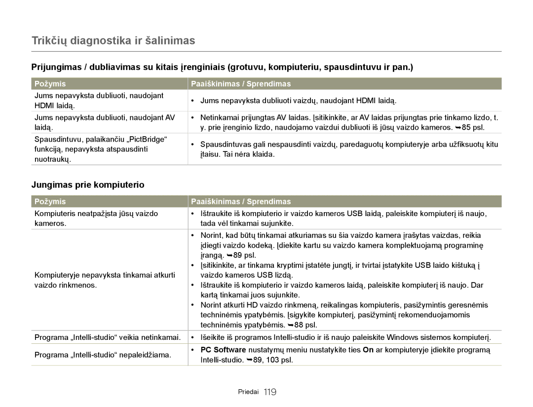 Samsung HMX-Q20BP/EDC manual Jungimas prie kompiuterio 