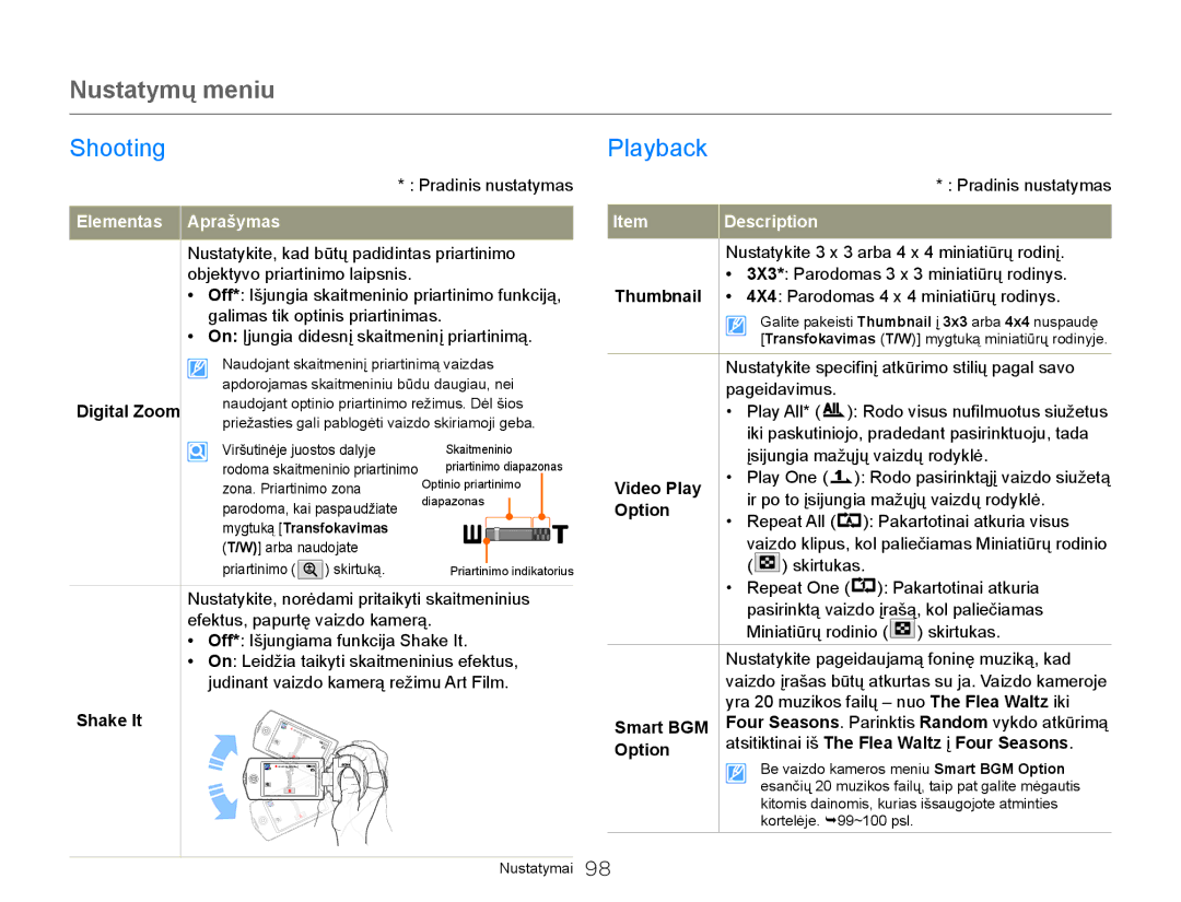 Samsung HMX-Q20BP/EDC manual Shooting Playback 