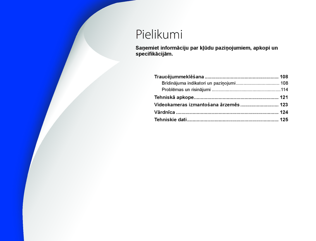 Samsung HMX-Q20BP/EDC manual Pielikumi 