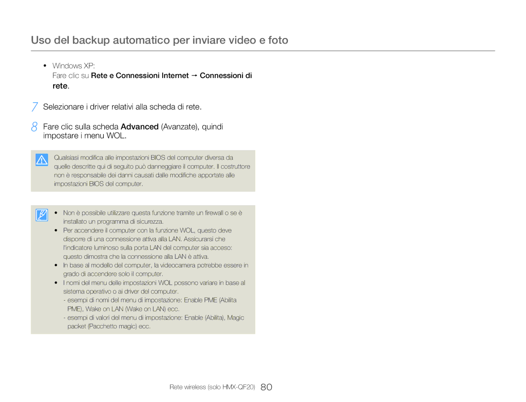 Samsung HMX-Q20BP/MEA, HMX-QF20BP/EDC, HMX-Q20BP/EDC manual Uso del backup automatico per inviare video e foto 