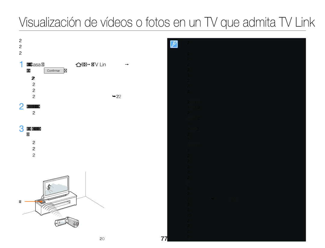 Samsung HMX-Q20BP/EDC, HMX-QF20BP/EDC manual Pulse el botón Casa p toque TV Link p La ficha Confirmar 