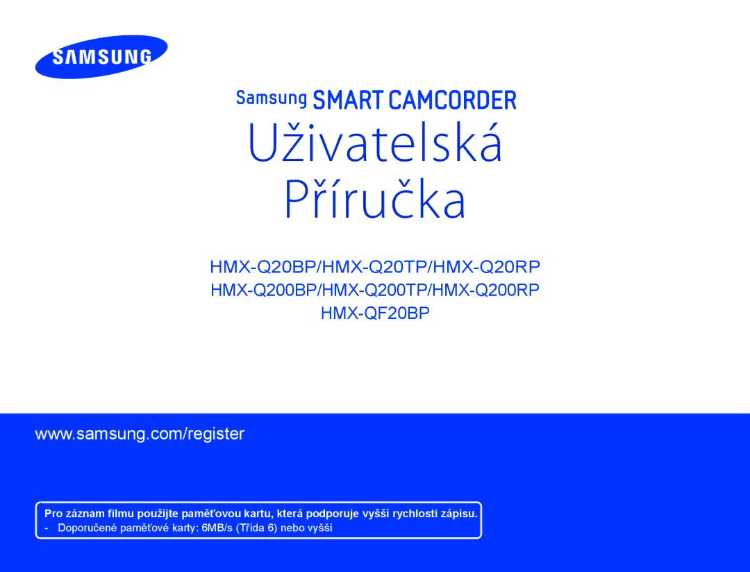 Samsung HMX-Q20BP/EDC, HMX-QF20BP/EDC manual Živatelská Příručka 