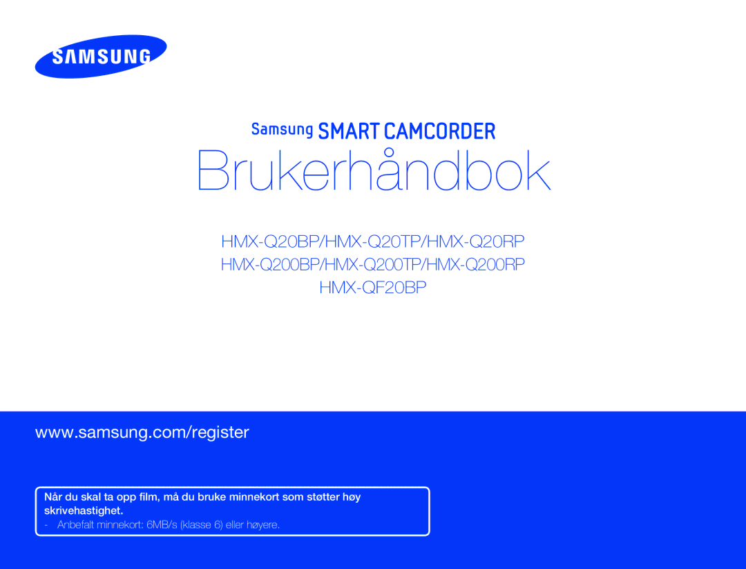 Samsung HMX-Q20BP/EDC, HMX-QF20BP/EDC manual Användarhandbok 