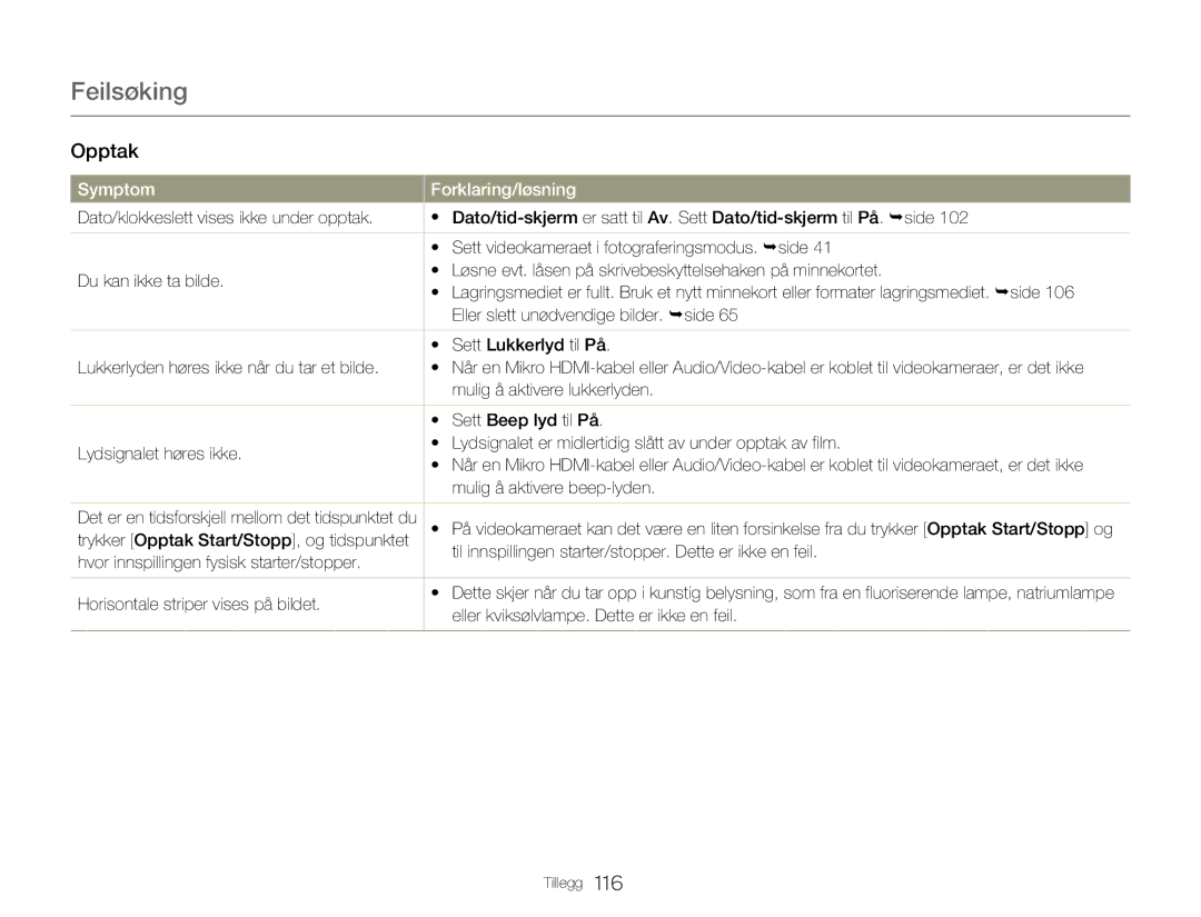 Samsung HMX-QF20BP/EDC manual Trykker Opptak Start/Stopp, og tidspunktet, Hvor innspillingen fysisk starter/stopper 