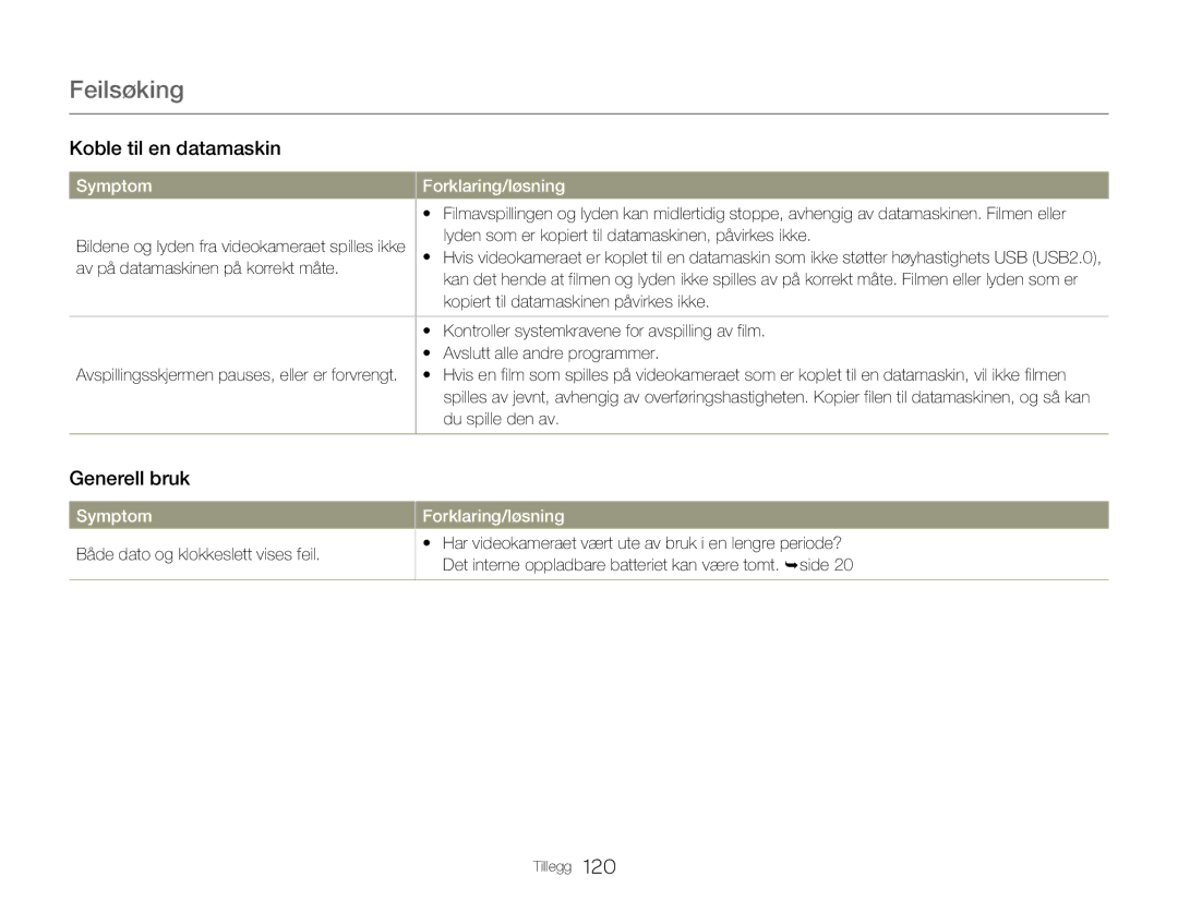 Samsung HMX-QF20BP/EDC, HMX-Q20BP/EDC manual Generell bruk 