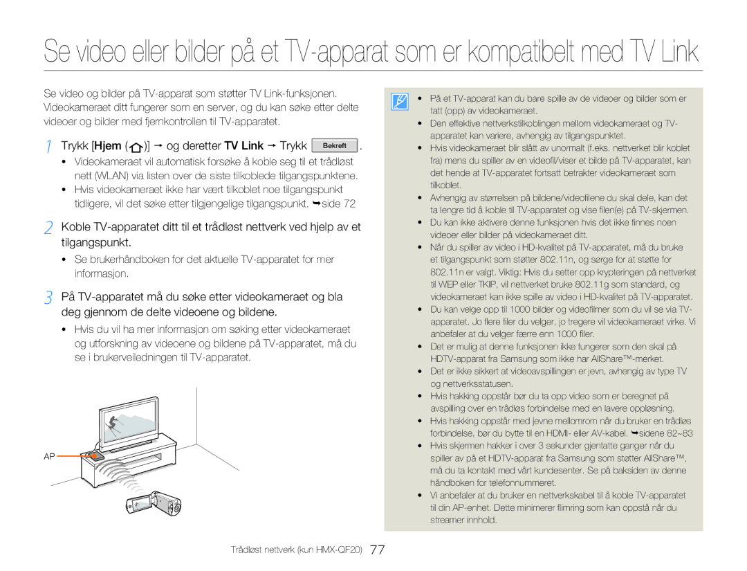 Samsung HMX-Q20BP/EDC, HMX-QF20BP/EDC manual Bekreft 