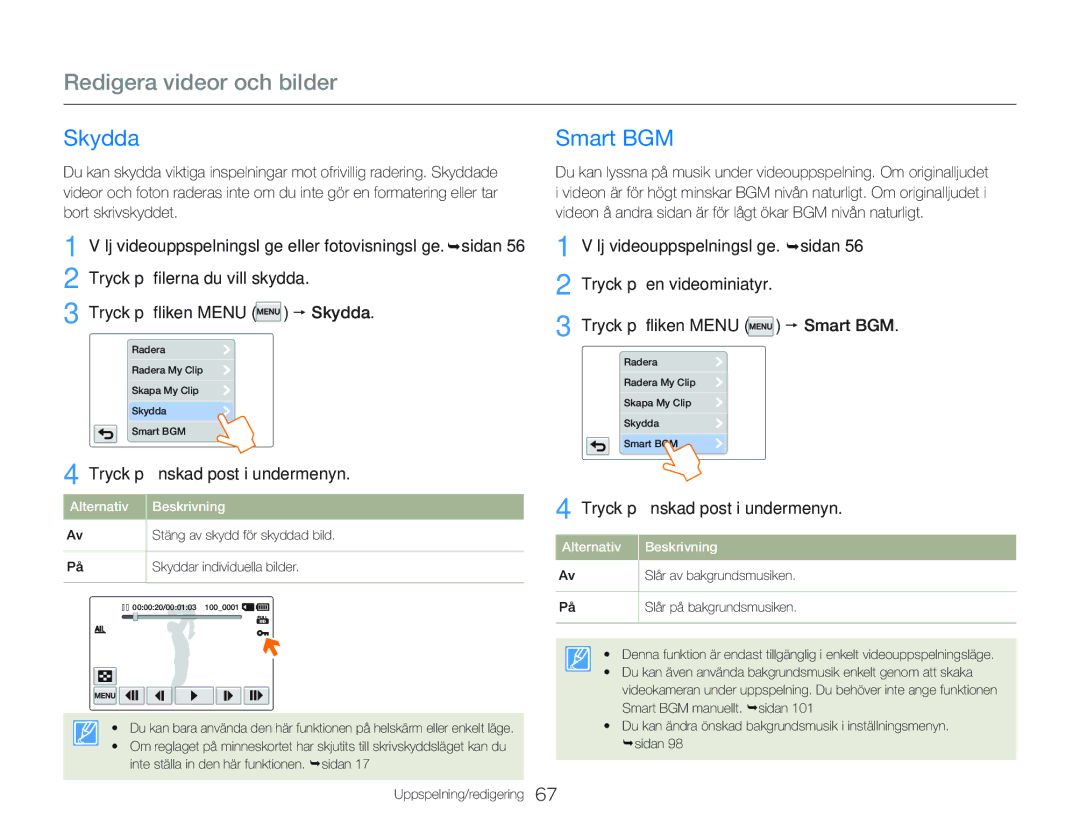 Samsung HMX-Q20BP/EDC, HMX-QF20BP/EDC manual Skydda, Smart BGM 