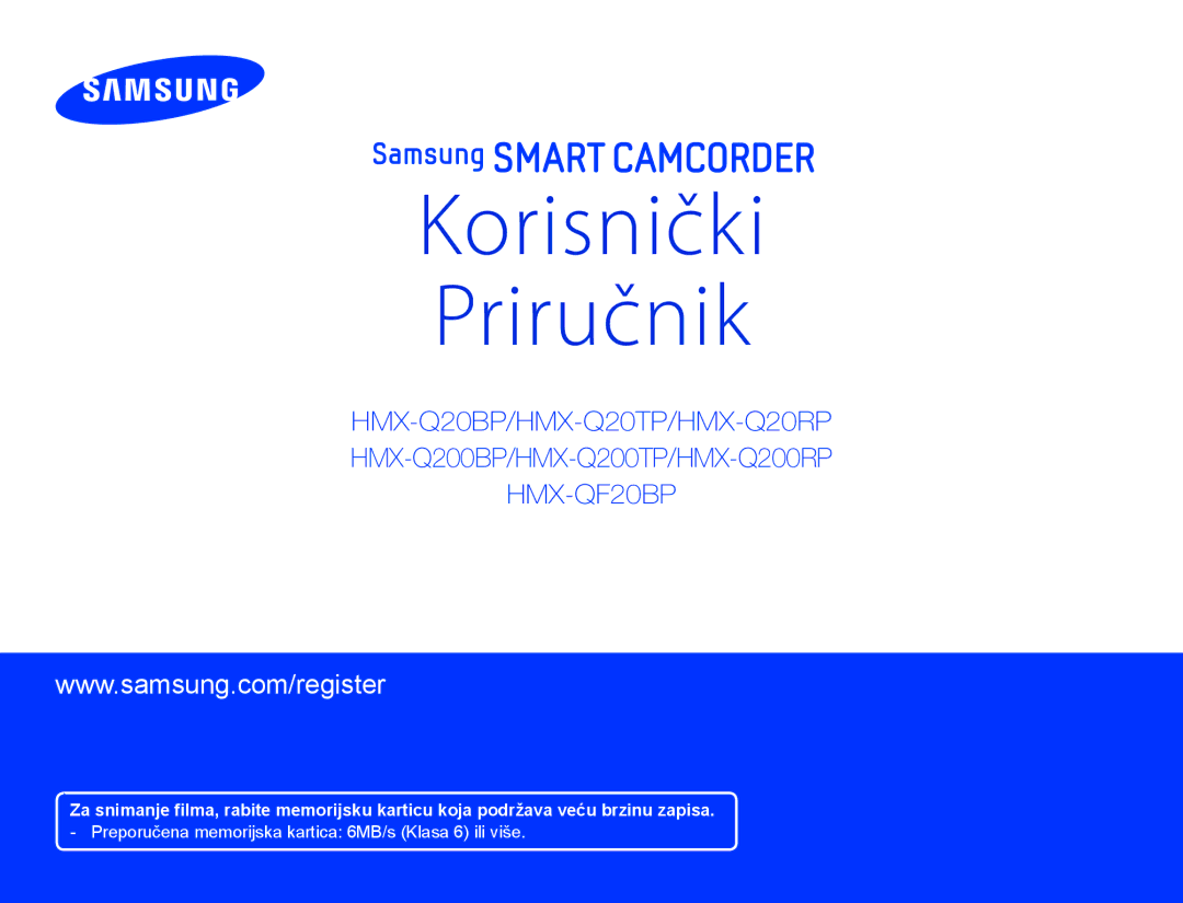 Samsung HMX-Q20BP/EDC, HMX-QF20BP/EDC manual Orisnički Priručnik 