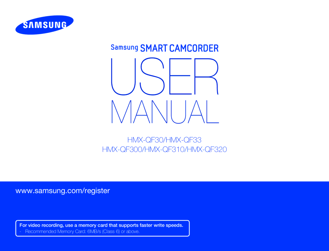 Samsung HMX-QF30WP/EDC, HMX-QF30BP/EDC, HMX-QF30BP/XIL, HMX-QF30WP/XIL, HMX-QF30BP/XEK, HMX-QF30BP/XER manual User 