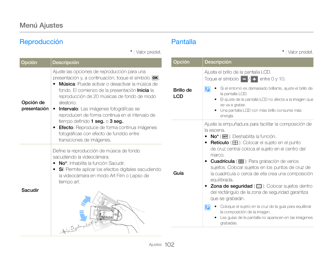 Samsung HMX-QF30BP/XIL, HMX-QF30BP/EDC, HMX-QF30WP/EDC, HMX-QF30WP/XIL manual Pantalla 