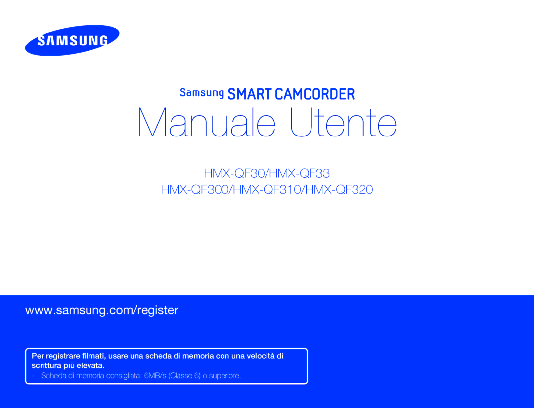 Samsung HMX-QF30WP/EDC, HMX-QF30BP/EDC manual Manuale Utente 