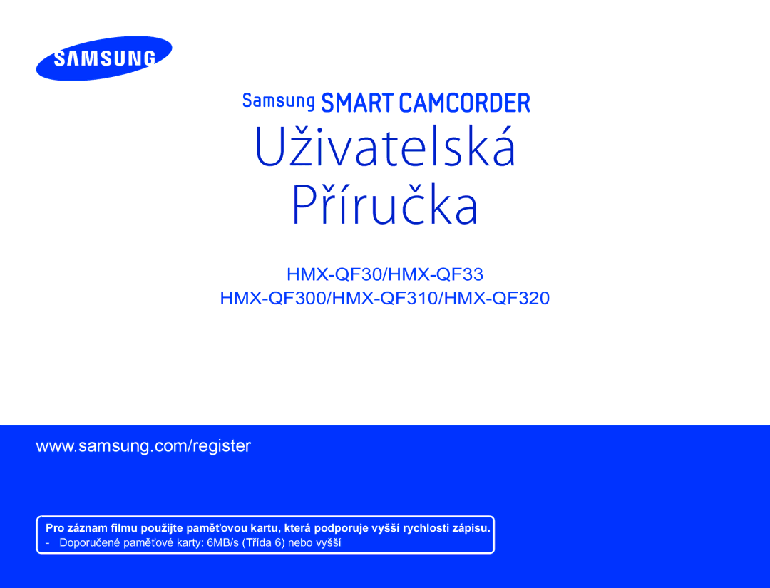 Samsung HMX-QF30WP/EDC, HMX-QF30BP/EDC manual Živatelská Příručka 