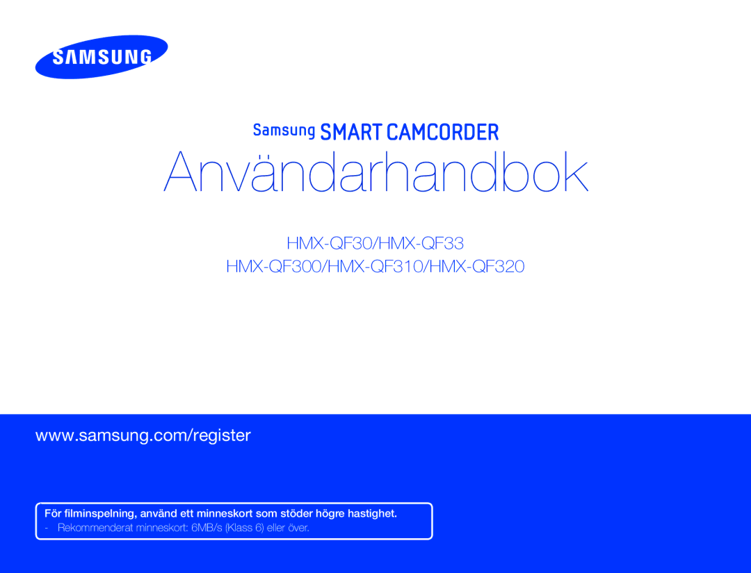 Samsung HMX-QF30WP/EDC, HMX-QF30BP/EDC manual Användarhandbok 