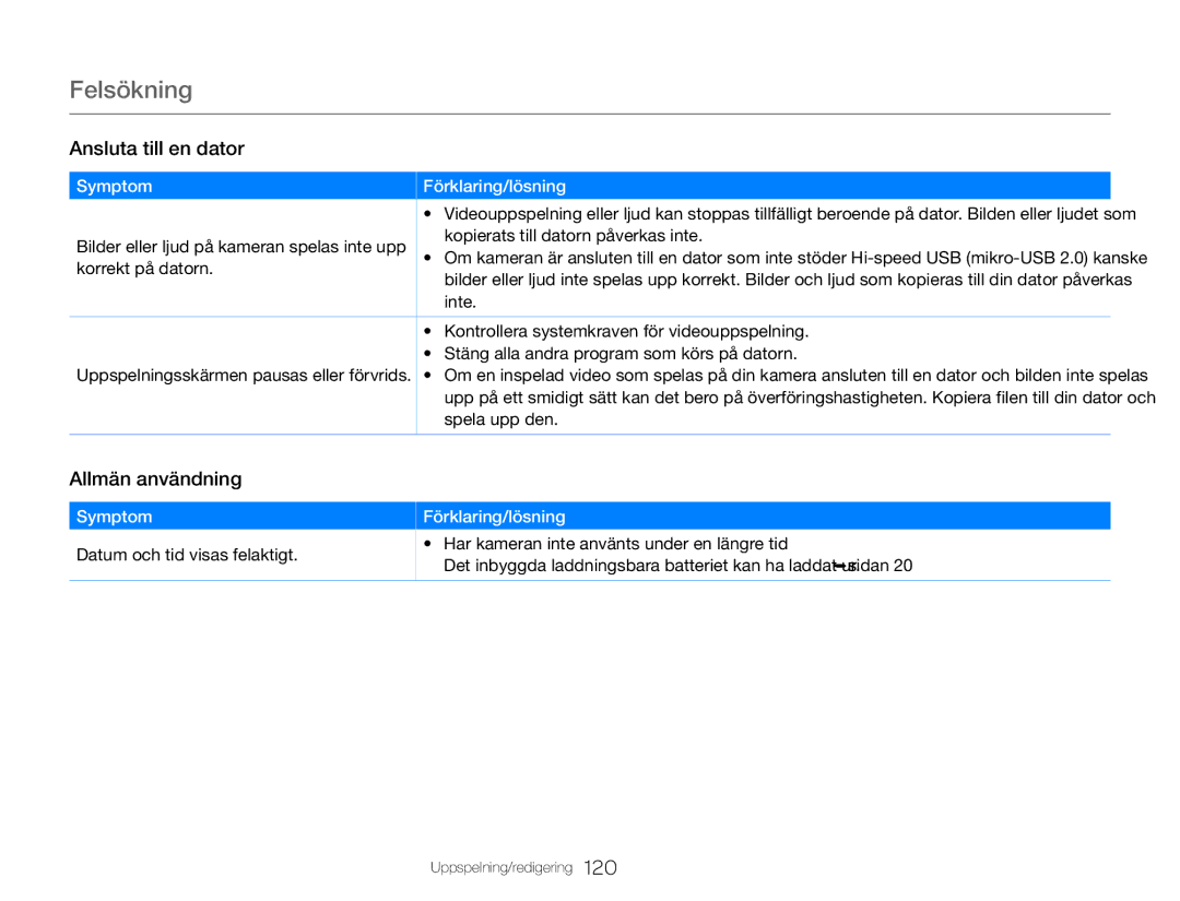 Samsung HMX-QF30BP/EDC, HMX-QF30WP/EDC manual Allmän användning 