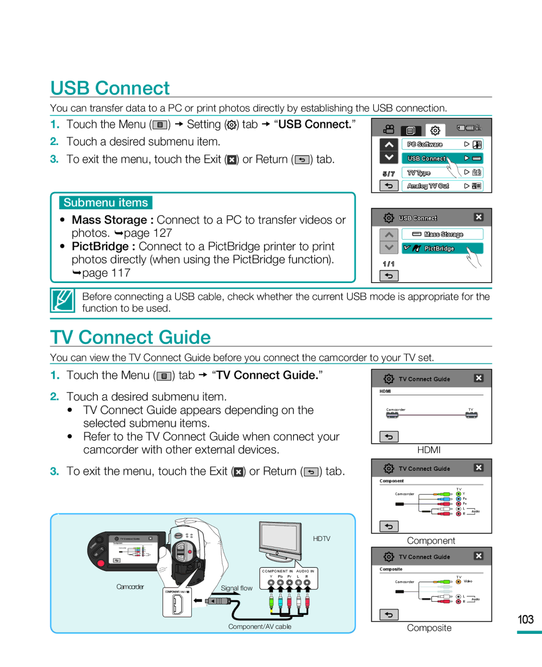 Samsung HMX-R10 user manual 103, PictBridge 