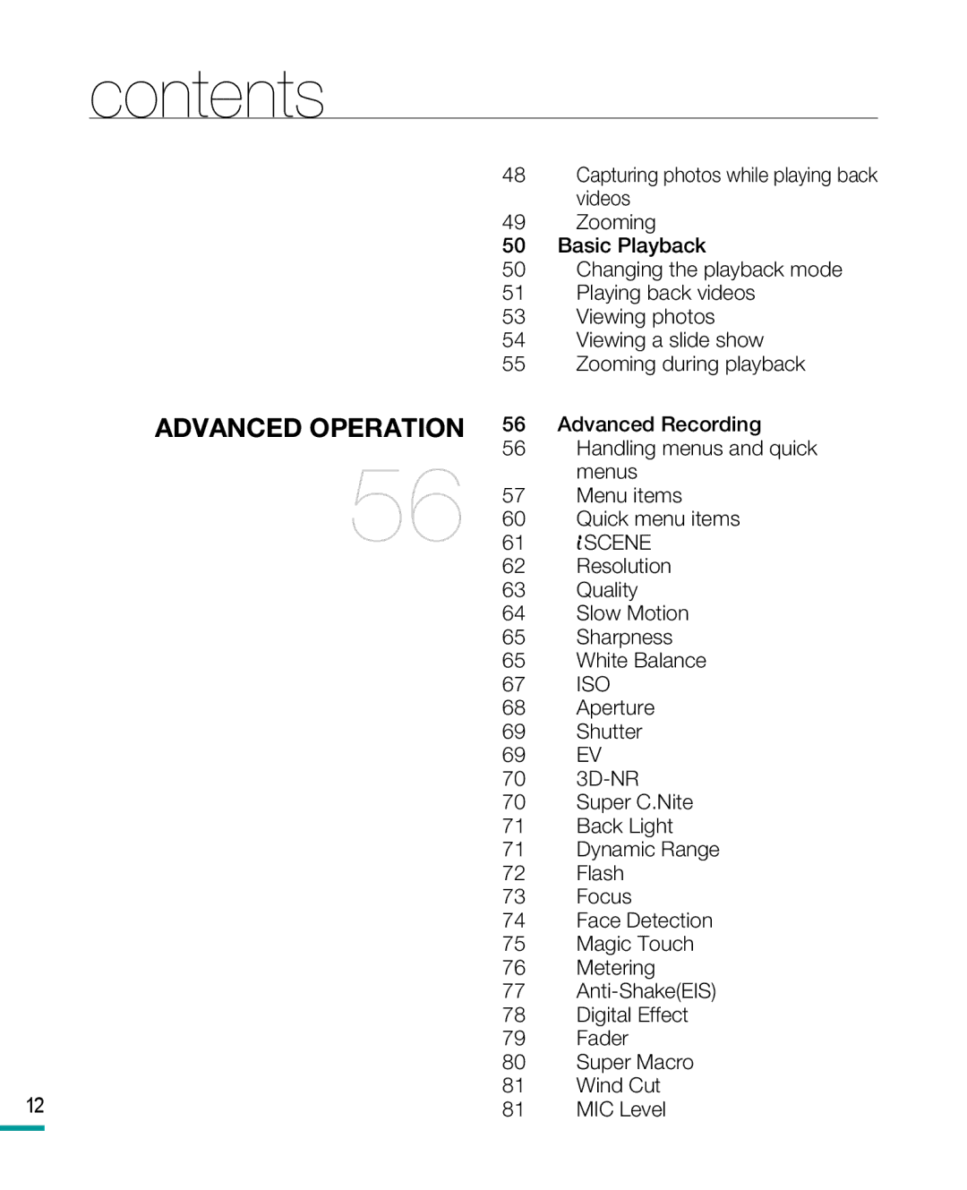 Samsung HMX-R10 user manual Advanced Operation 