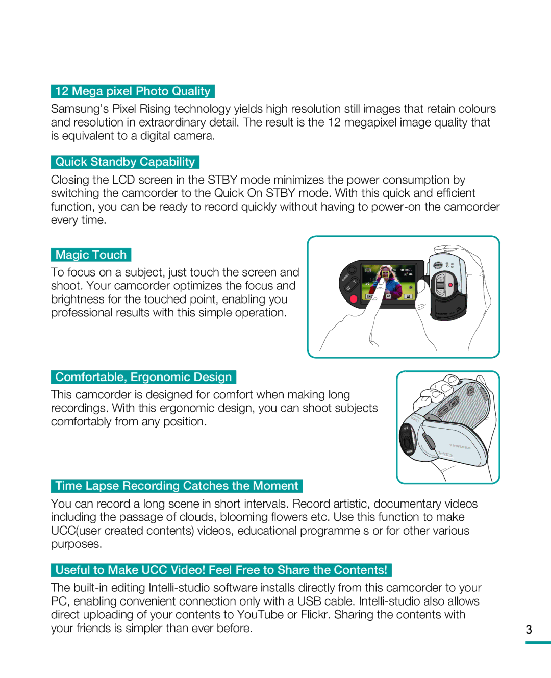 Samsung HMX-R10SP, HMX-R10BP user manual Mega pixel Photo Quality 