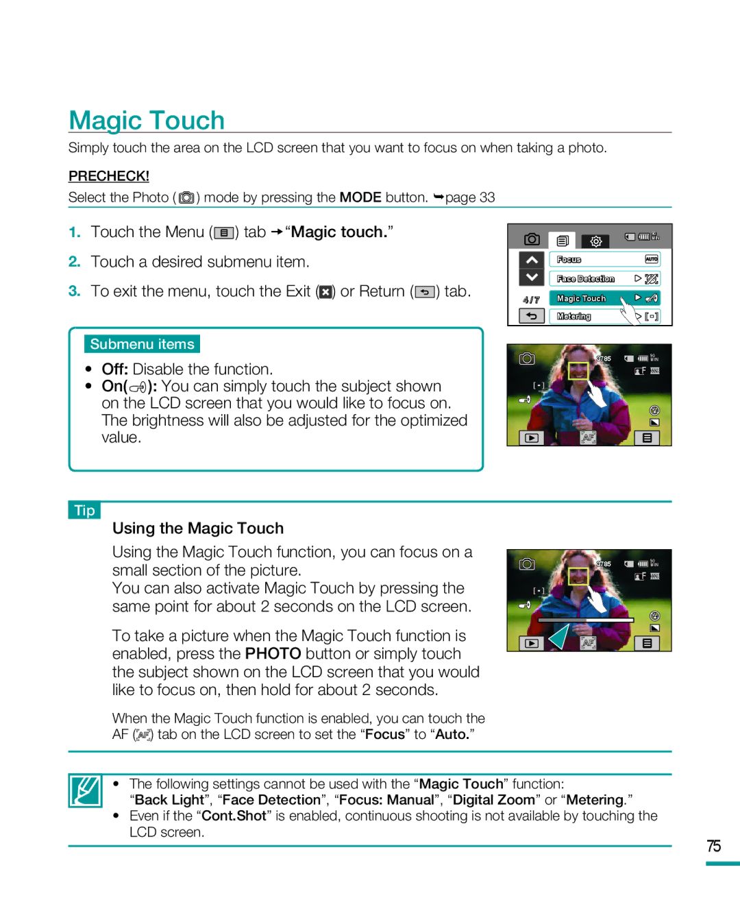 Samsung HMX-R10BP/XER, HMX-R10BP/EDC, HMX-R10SP/EDC, HMX-R10BP/MEA, HMX-R10SP/MEA, HMX-R10BP/AAW, HMX-R10SP/AAW Magic Touch 