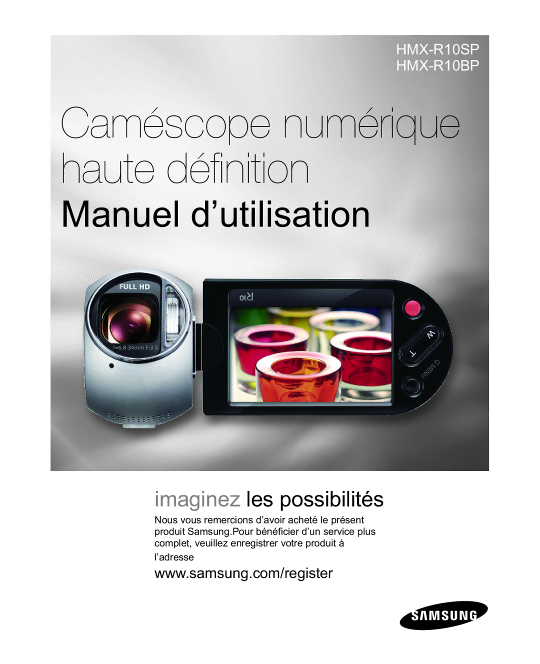 Samsung HMX-R10SP/EDC, HMX-R10BP/EDC manual Caméscope numérique haute déﬁnition, ’adresse 