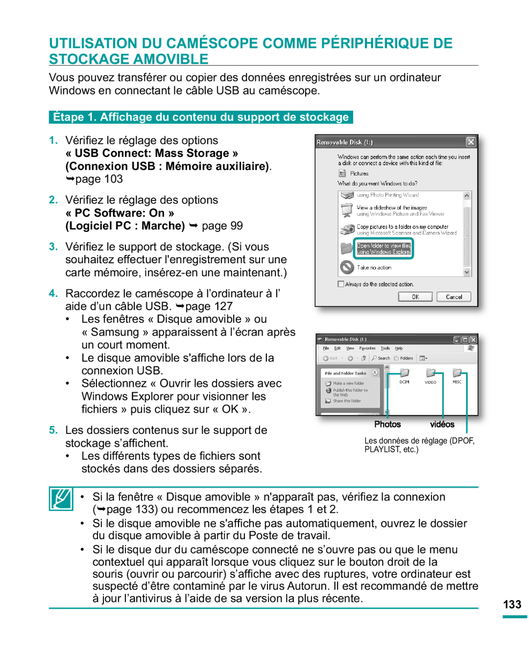 Samsung HMX-R10SP/EDC Ewdsh$I¿FkdjhGxFrqwhqxGxVxssruwGhVwrfndjh, « PC Software On » Logiciel PC Marche ¬, 133 