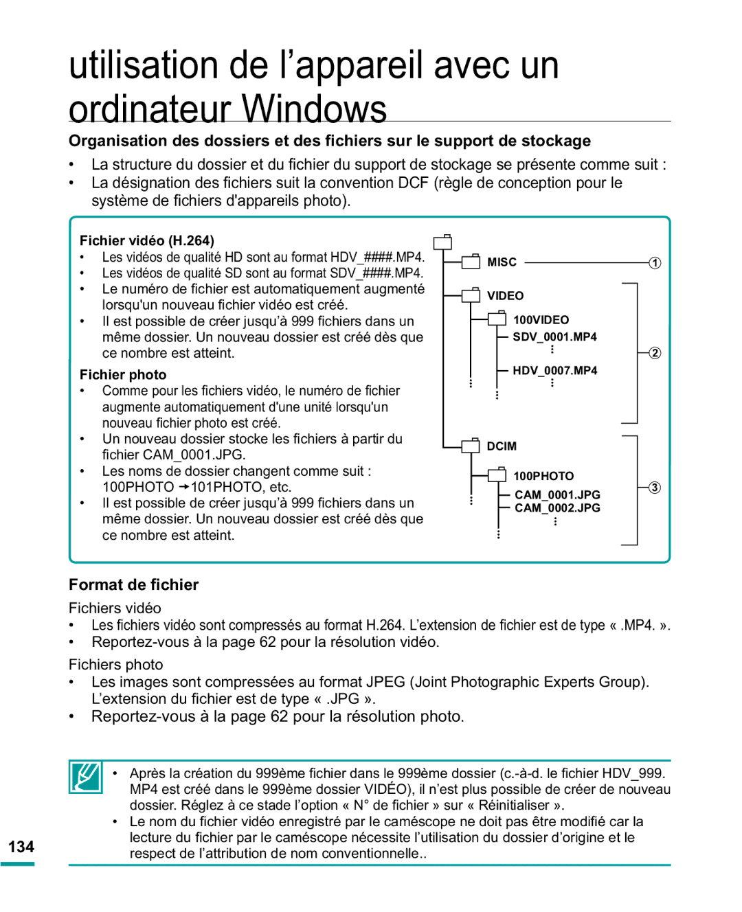 Samsung HMX-R10BP/EDC manual VWqPHGH¿FKLHUVG DSSDUHLOVSKRWR, Reportez-vous à la page 62 pour la résolution photo 