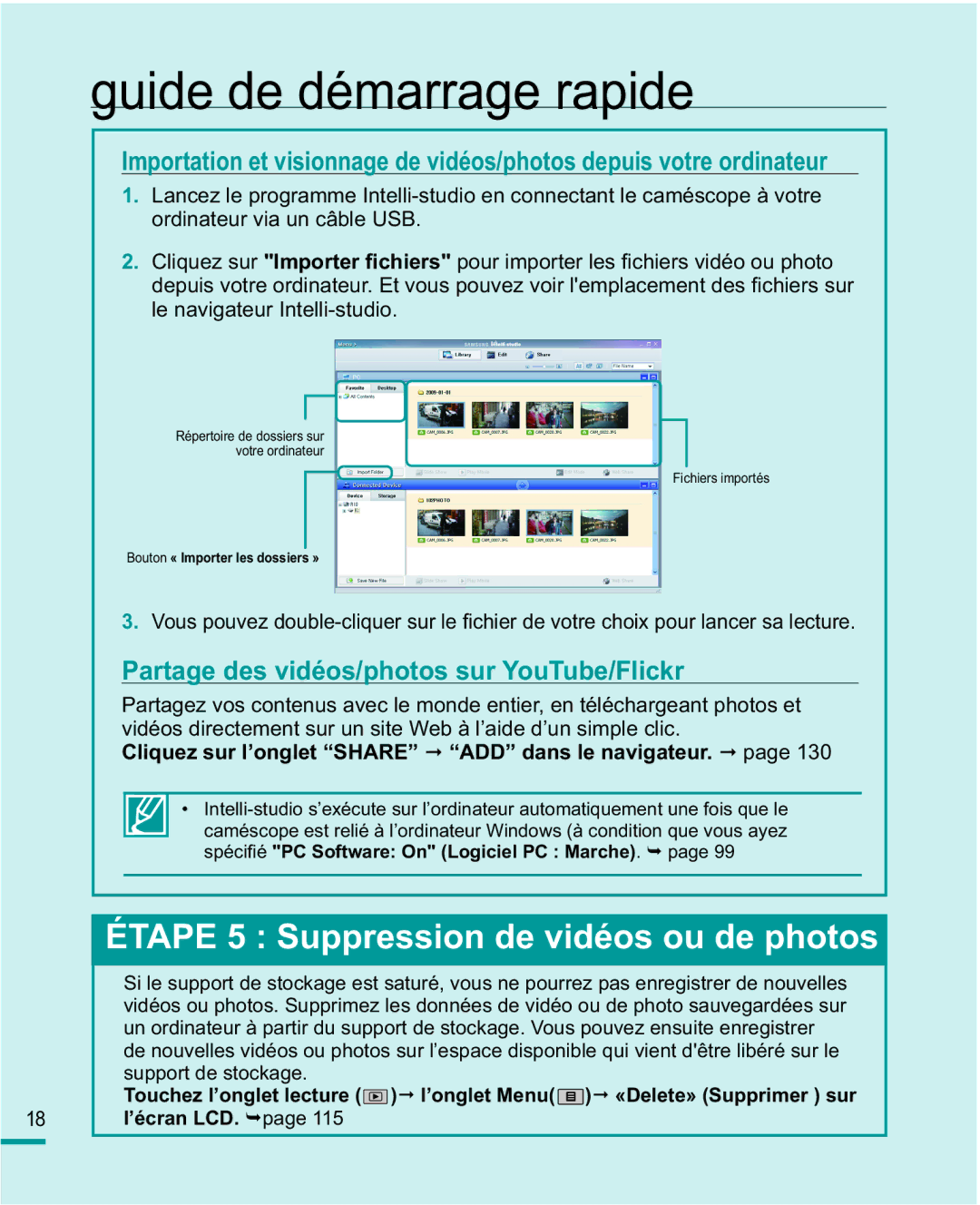 Samsung HMX-R10BP/EDC, HMX-R10SP/EDC manual Partage des vidéos/photos sur YouTube/Flickr, OhQdyljdwhxu,QwhoolVwxglr 