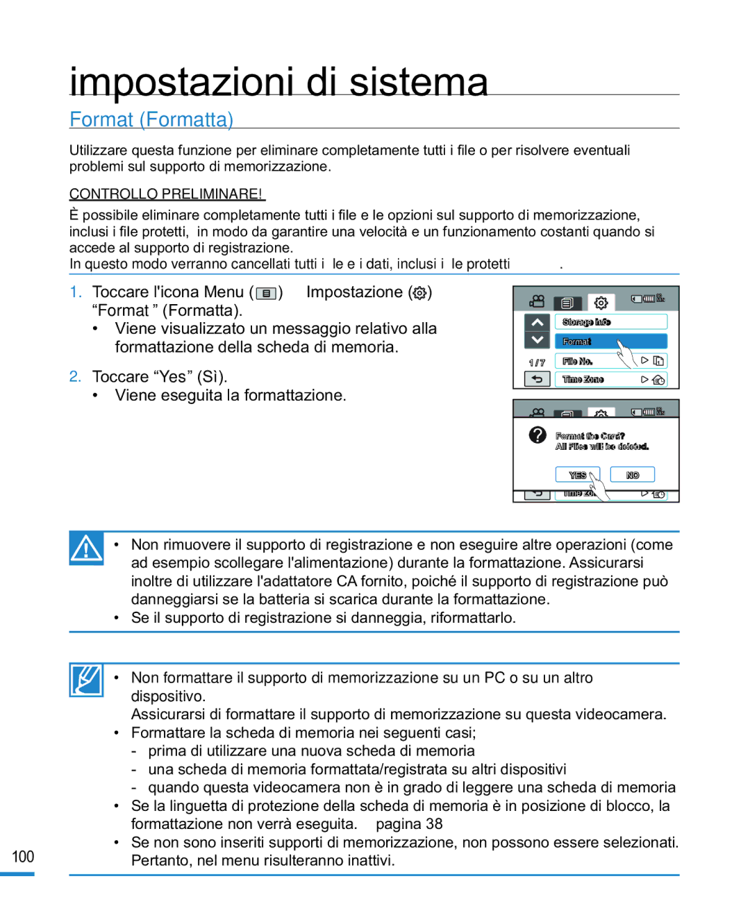 Samsung HMX-R10BP/EDC, HMX-R10SP/EDC manual Format Formatta 