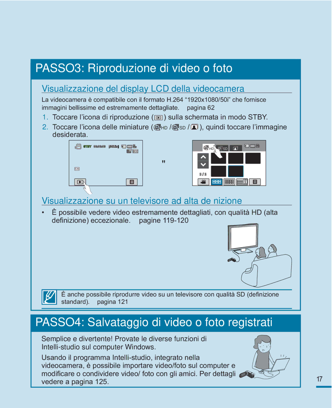 Samsung HMX-R10SP/EDC, HMX-R10BP/EDC manual Visualizzazione del display LCD della videocamera 