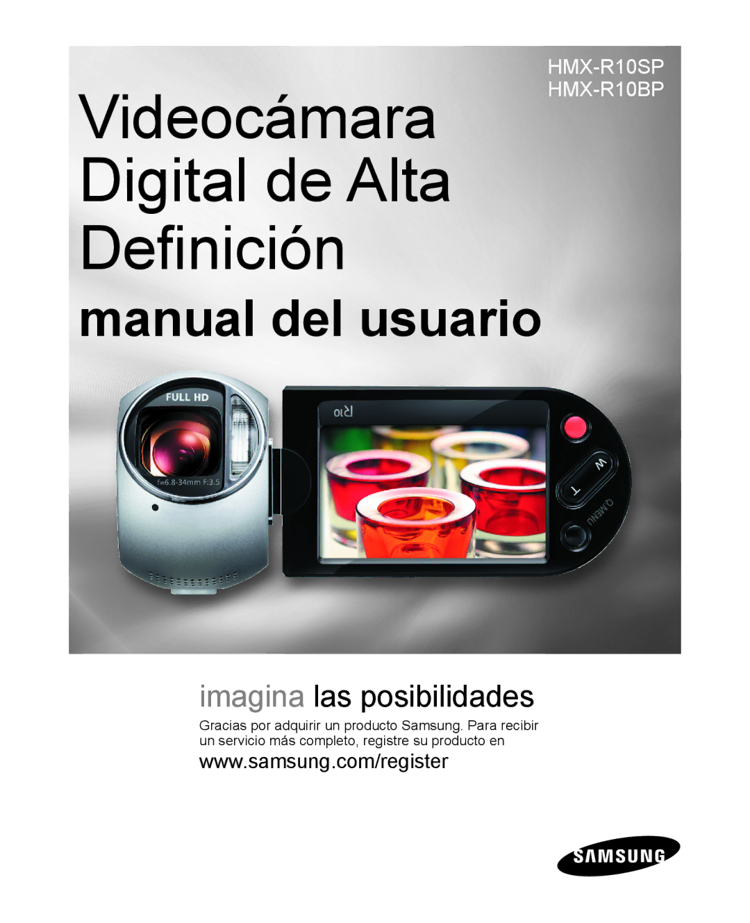 Samsung HMX-R10SP/EDC, HMX-R10BP/EDC manual Videocámara Digital de Alta Deﬁnición 