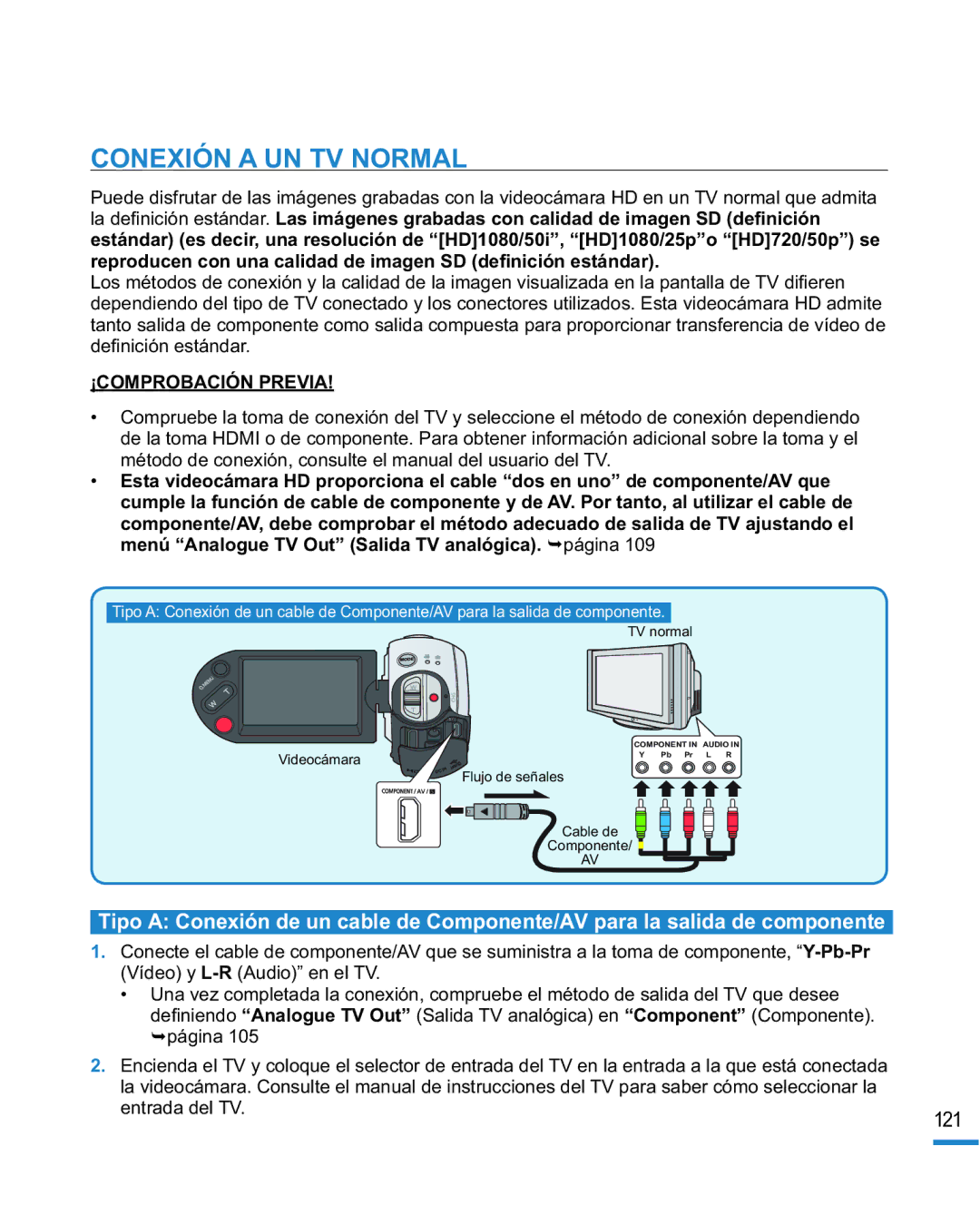 Samsung HMX-R10SP/EDC, HMX-R10BP/EDC manual Conexión a UN TV Normal 