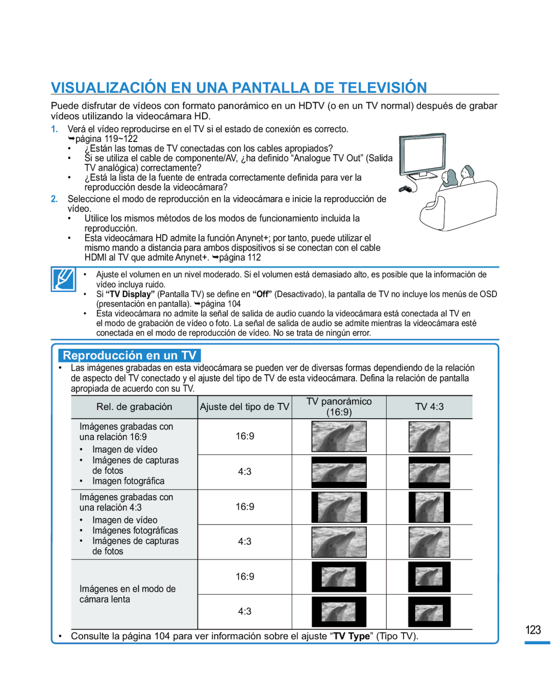 Samsung HMX-R10SP/EDC, HMX-R10BP/EDC manual Visualización EN UNA Pantalla DE Televisión, Reproducción en un TV 