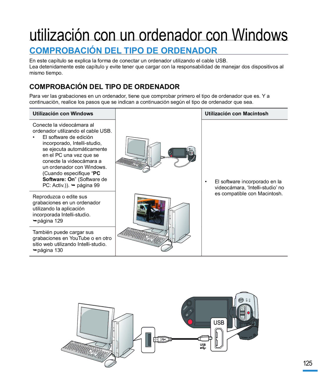 Samsung HMX-R10SP/EDC, HMX-R10BP/EDC manual Utilización con un ordenador con Windows, Comprobación DEL Tipo DE Ordenador 