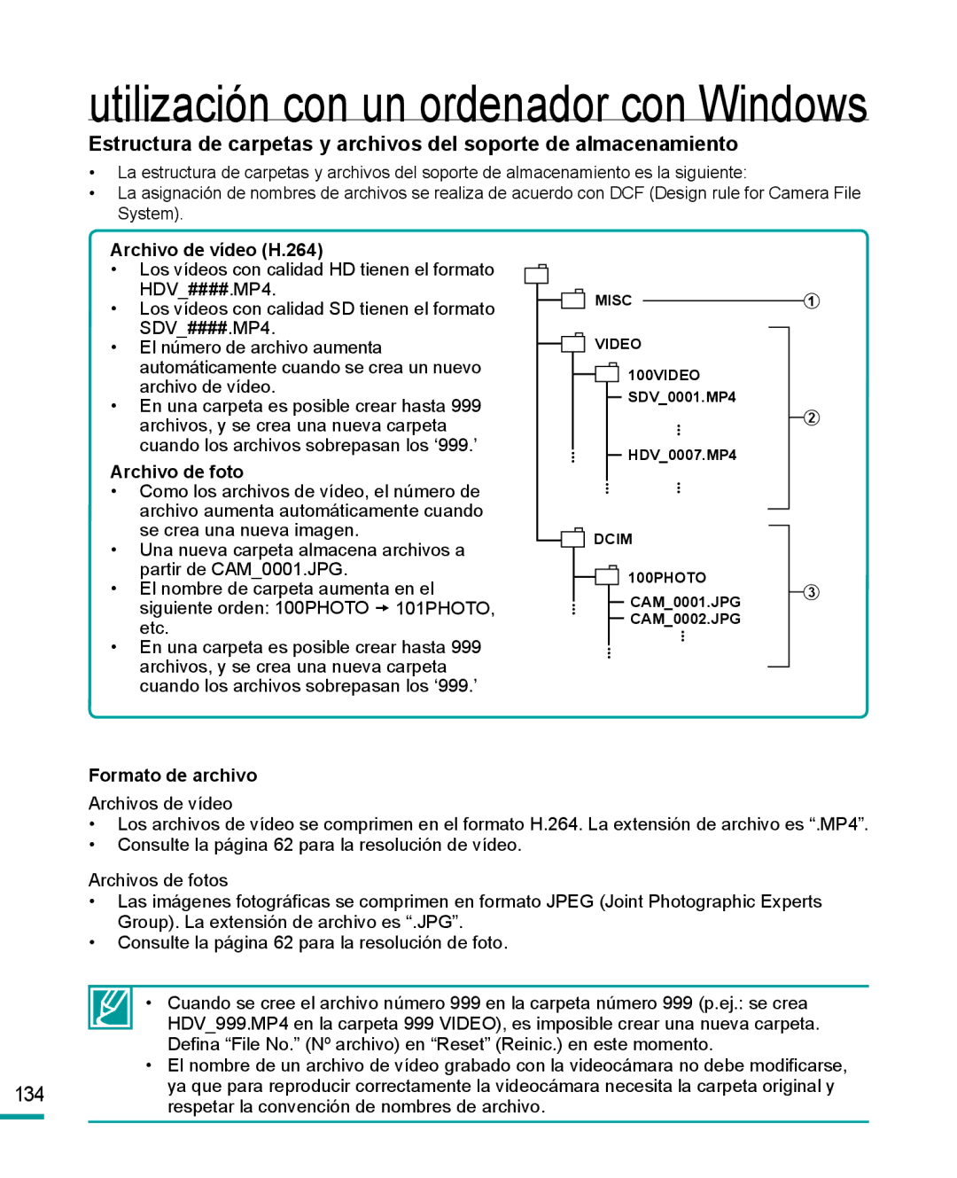 Samsung HMX-R10BP/EDC, HMX-R10SP/EDC manual Archivo de vídeo H.264 